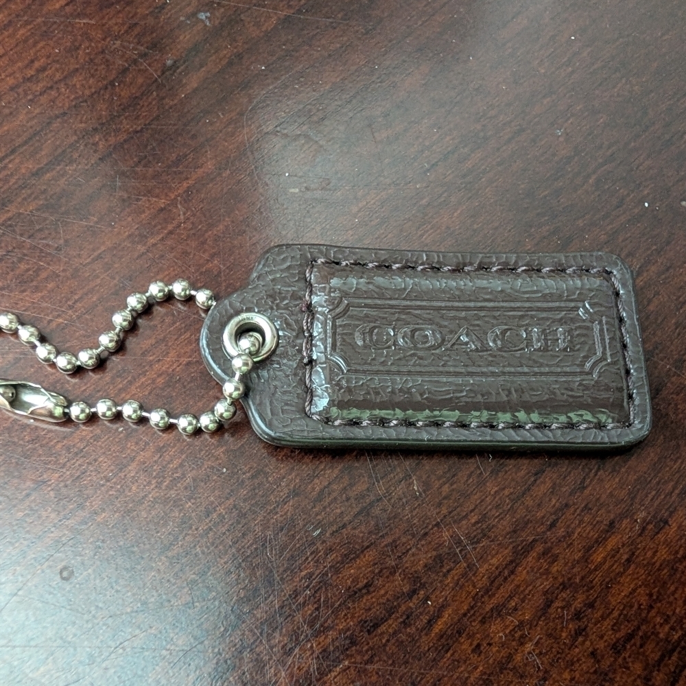 Coach Brown Patent Leather Hang Tag